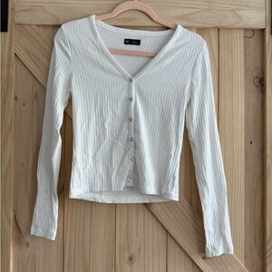 Never worn GAP White Ribbed Button Down Shirt